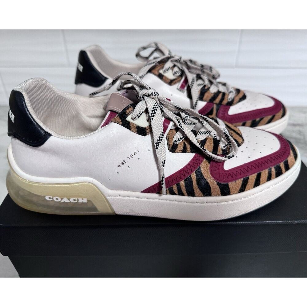 Coach Citysole Tan Black Court Sneakers Tennis Shoes Size 8 B EUC - Picture 3 of 13